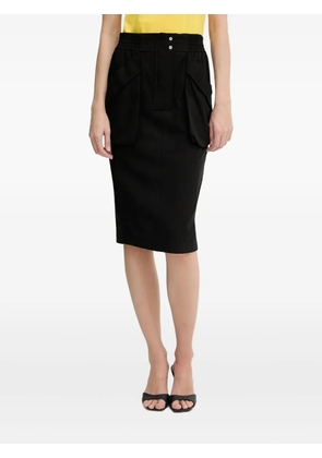 PINKO elasticated cotton midi skirt - Black