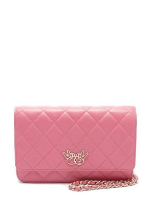 CHANEL Pre-Owned 2016-2017 quilted Emoticon wallet-on-chain - Pink