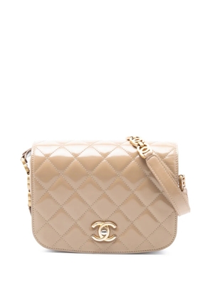 CHANEL Pre-Owned 2021-2025 Mini Shiny Calfskin My Sweet CC Flap crossbody bag - Brown