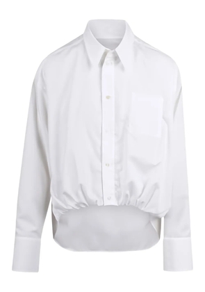 Ssheena Choco folded-front chest-pocket shirt - White