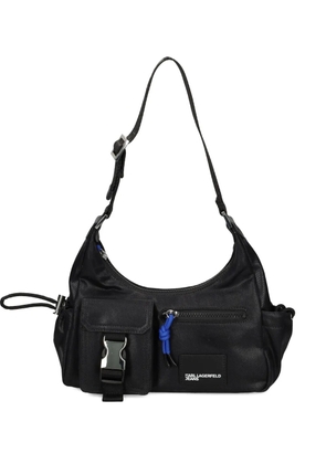 Karl Lagerfeld Jeans small utility coated denim shoulder bag - Black