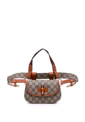 Gucci Pre-Owned 2016-2025 Mini GG Supreme Web Bamboo 1947 belt bag - Brown