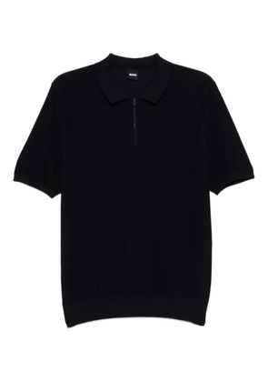 BOSS zip-fastening polo shirt - Blue