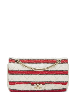 CHANEL Pre-Owned 2009 medium Classic Flap striped shoulder bag - Red