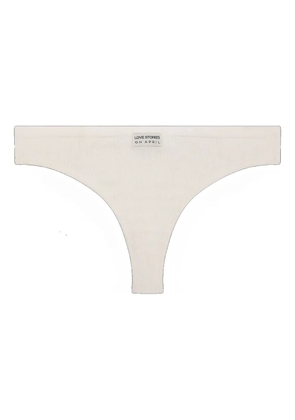 Love Stories ribbed thong - White
