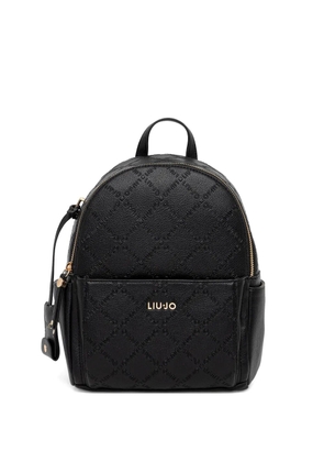 LIU JO monogram-embossed backpack - Black