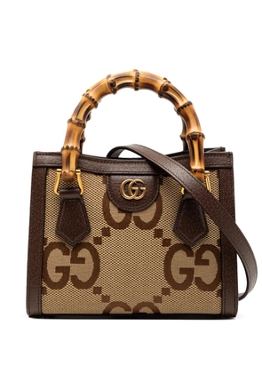 Gucci Pre-Owned 2016-2025 Mini Jumbo GG Canvas Bamboo Diana satchel - Brown