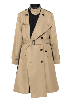 sacai two-tone coat - Neutrals
