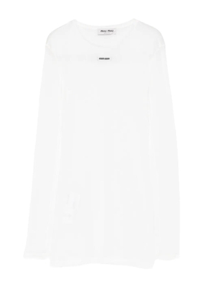 Miu Miu cotton label mini dress - White