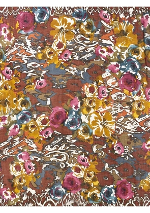 Loro Piana floral-print scarf - Brown