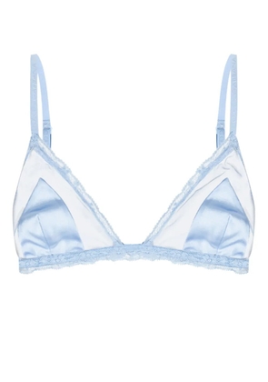 Dolce & Gabbana lace-trimmed satin bra - Blue