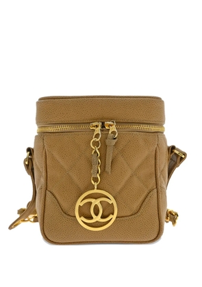 CHANEL Pre-Owned 1990s Caviar Diamond-quilted shoulder bag - Neutrals