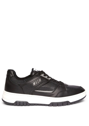 MSGM panelled leather sneakers - Black