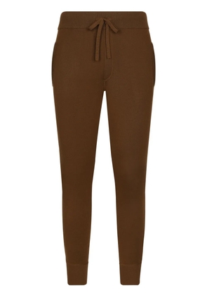 Dolce & Gabbana virgin wool-silk tapered trousers - Brown