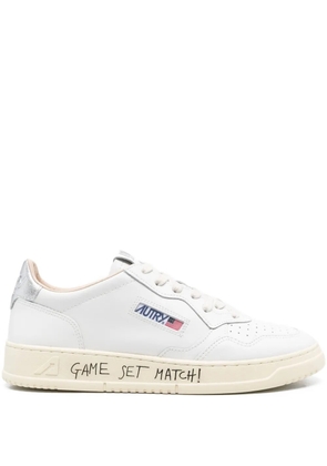 Autry Medalist metallic-patch leather sneakers - White