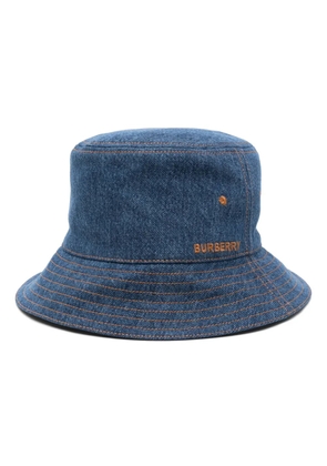 Burberry Pre-Owned embroidered-logo bucket hat - Blue