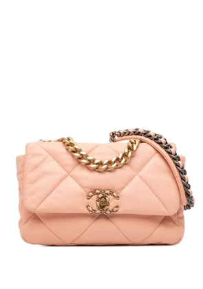 CHANEL Pre-Owned 2021-2025 Medium Lambskin 19 Flap satchel - Pink