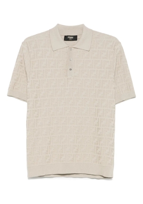 FENDI cotton polo shirt - Neutrals