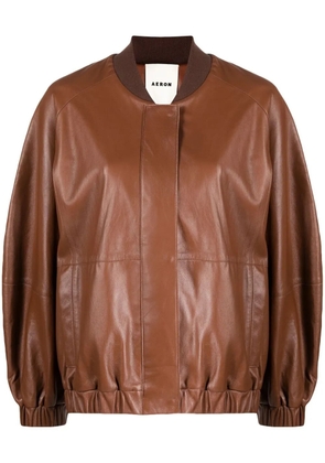 AERON Bloom lambskin bomber jacket - Brown