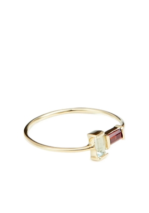 Aliita 9K yellow gold You and Me aquamarine ring