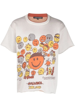Robyn Lynch Smiley-print cotton T-shirt - Neutrals