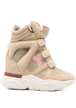 ISABEL MARANT touch-straps platform ankle boots - Neutrals