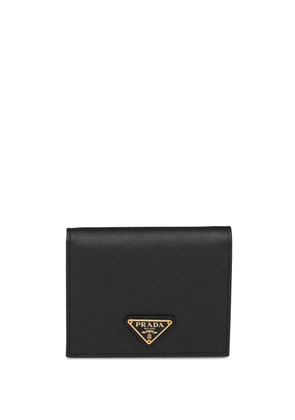 Prada logo plaque wallet - Black