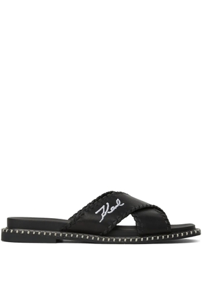 Karl Lagerfeld Lleo whipstitch sandals - Black