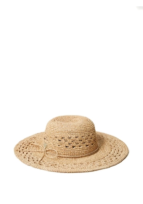TWINSET crochet raffia hat - Neutrals