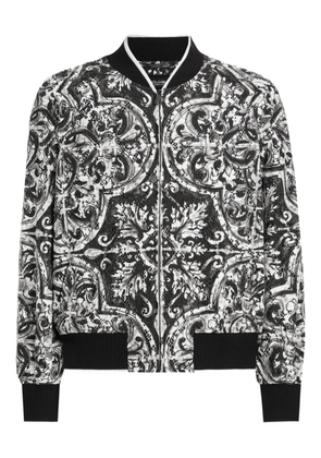 Dolce & Gabbana silk bomber jacket - White