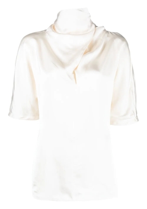 Jil Sander high-neck silk blouse - Neutrals