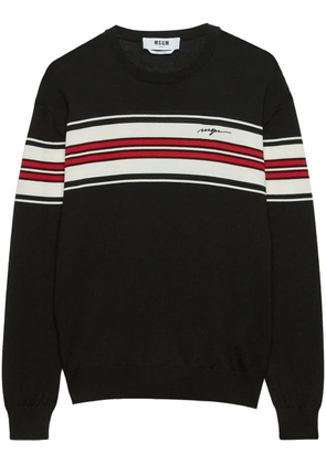 MSGM chest stripe jumper - Black
