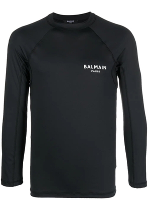Balmain logo-print slim T-shirt - Black