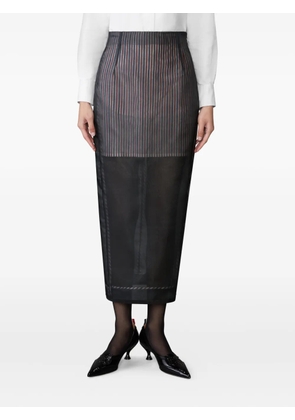 Thom Browne striped organza pencil skirt - Black