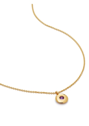 Monica Vinader 18kt recycled gold vermeil Birthstone amethyst pendant necklace
