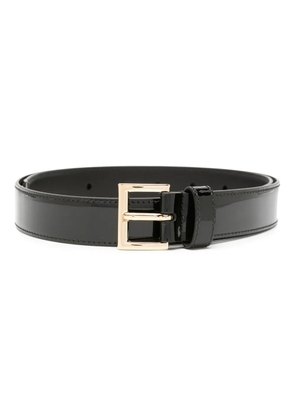 Prada logo-plaque patent leather belt - Black