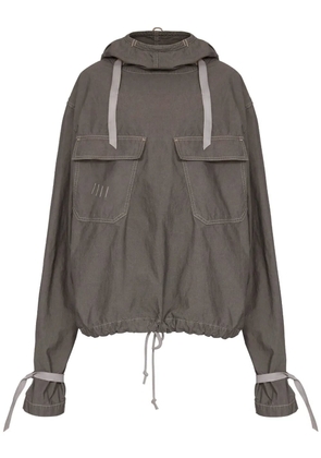 Maison Margiela hooded drawstring-waist denim jacket - Grey