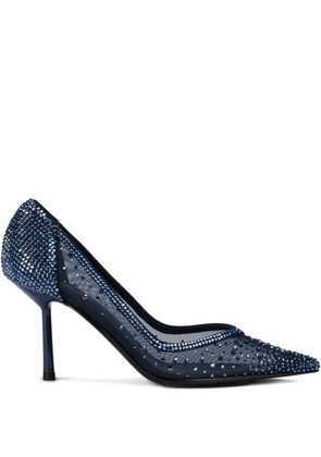 Le Silla 90mm Nicole crystal-embellished mesh pumps - Blue