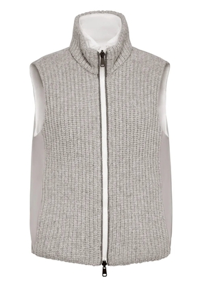 Brunello Cucinelli ribbed-knit padded gilet - Grey