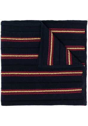 Barrie striped knitted scarf - Blue
