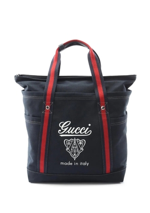 Gucci Pre-Owned 2016-2025 Canvas Crest-Print Sherry Line tote bag - Blue
