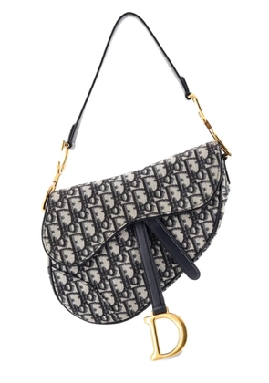 Christian Dior Pre-Owned Saddle Handbag Oblique Canvas Medium shoulder bag - Blue