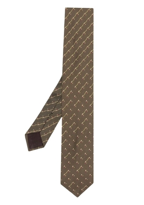 Giorgio Armani Pre-Owned 1990s patterned jacquard silk tie - Green