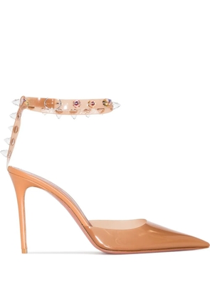Amina Muaddi Julia 95mm glass PVC pumps - Brown