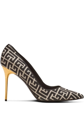 Balmain 95mm Ruby monogram pumps - Black