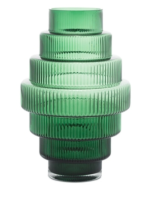 POLSPOTTEN Steps ribbed vase - Green