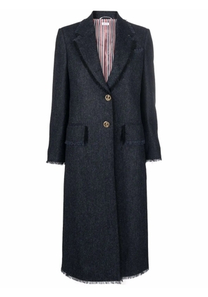 Thom Browne tweed single-breasted coat - Blue