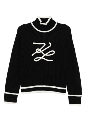 Karl Lagerfeld autograph-braided jumper - Black