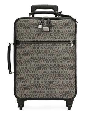 Dolce & Gabbana logo jacquard zipped luggage - Grey