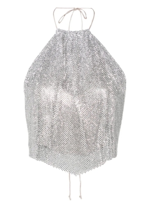 MANURÍ Paper Rock chainmail halterneck top - Silver